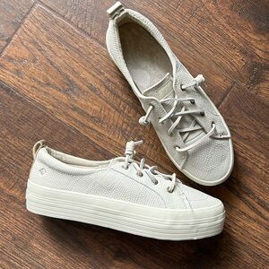Sperry Crest Vibe Seasonal Textured Reptile Platform Sneakers